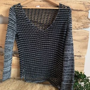 Authentic Helmut Lang open knit black sweater size P small